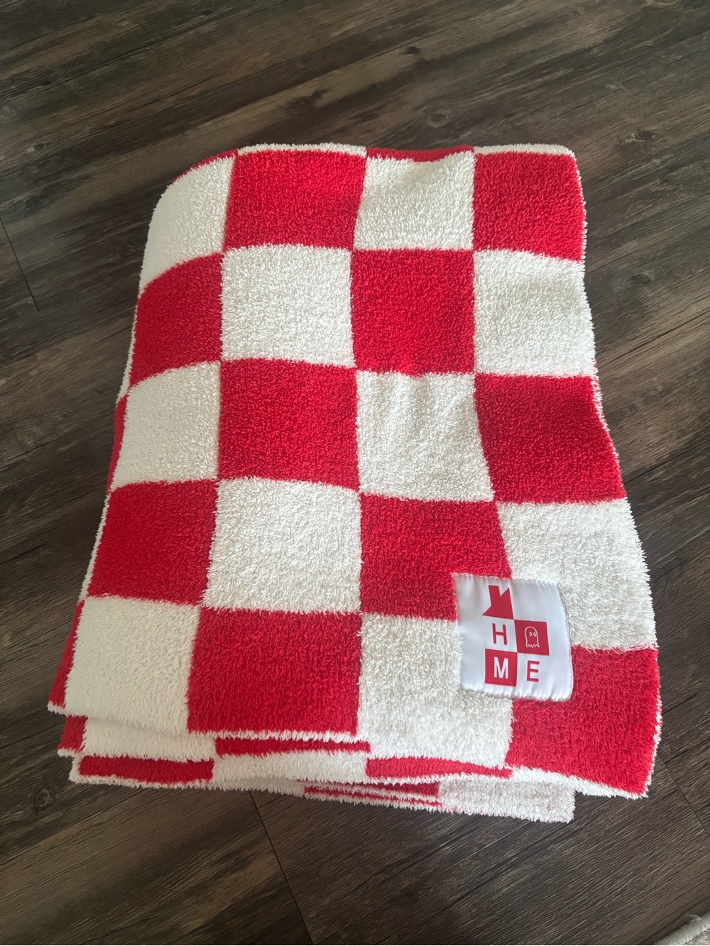 Lonely Ghost Red & White Checkerboard Blanket